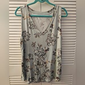 Maurices 24/7 Floral Tank Top - Mint - XL